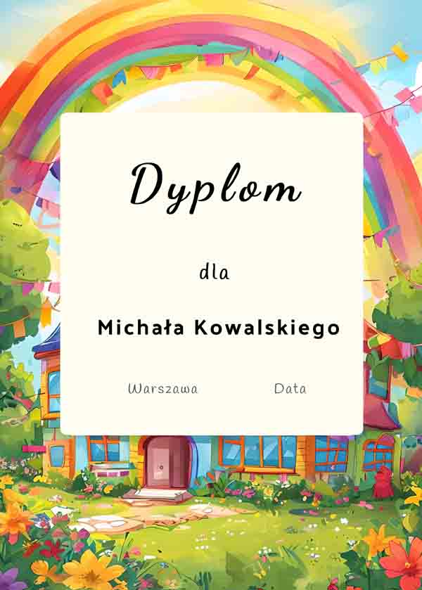 dyplom przedszkolny